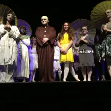 Students acting on the Addams Family School Play