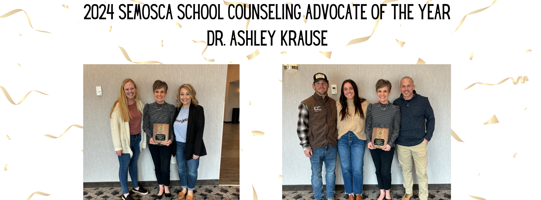 Dr. Ashley Krause with counselors and her family