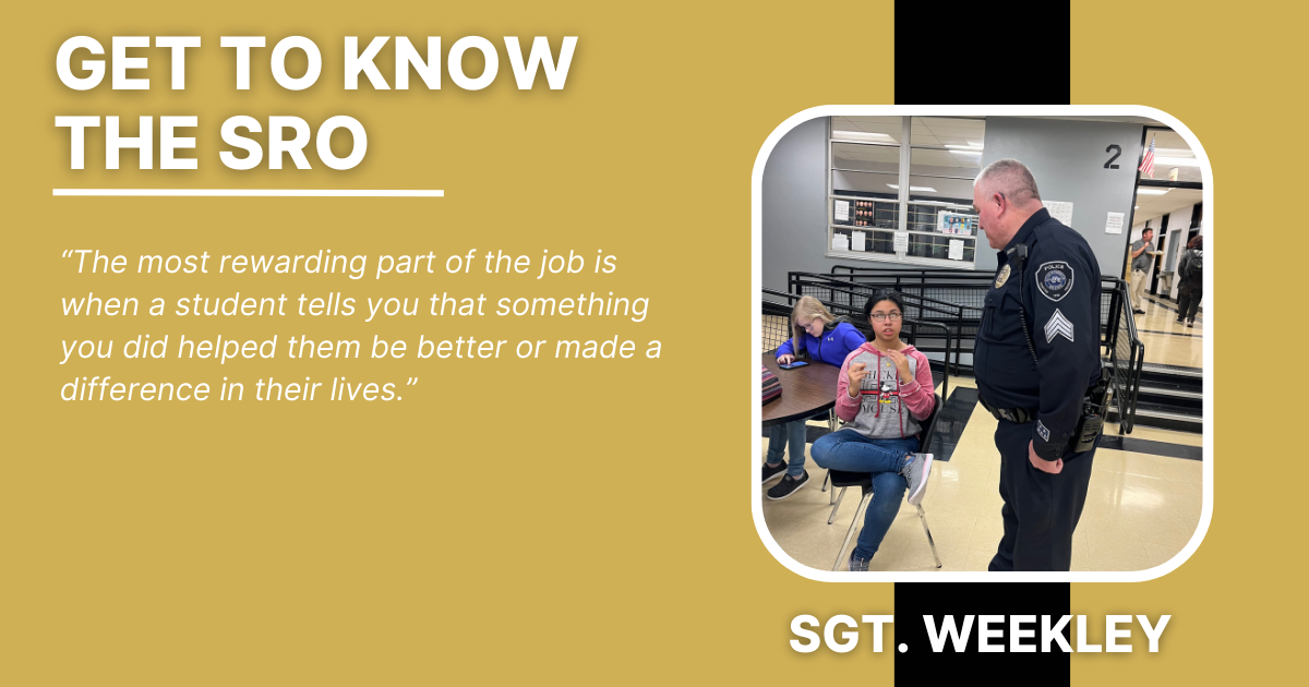 Sgt. Weekley with students