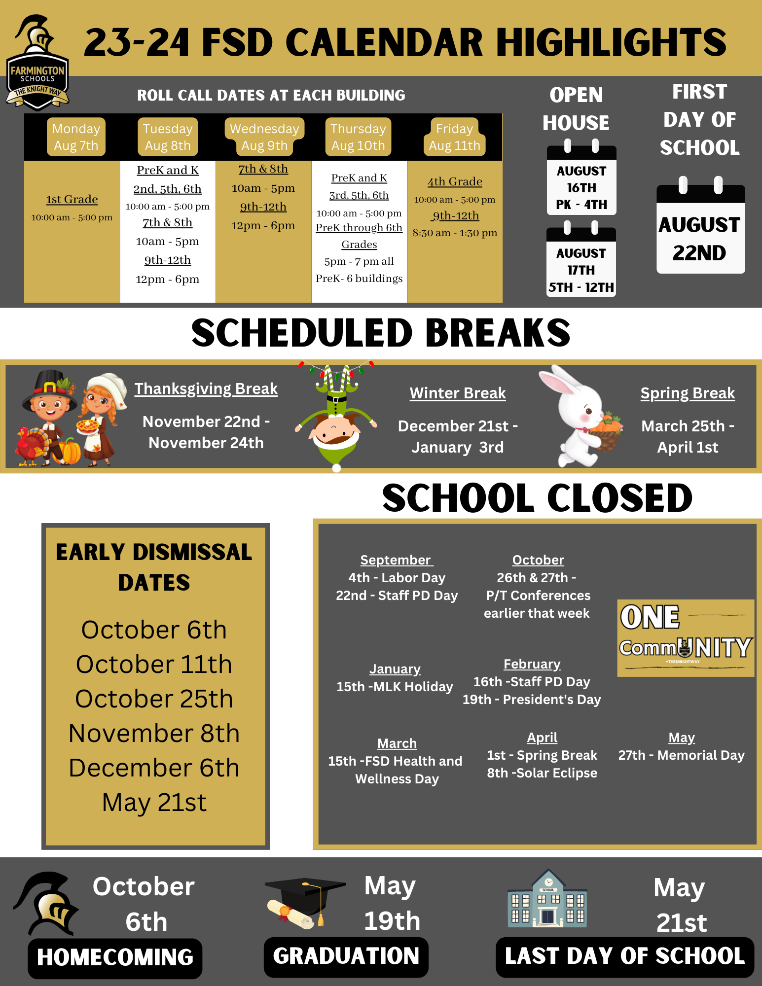 District Calendar  Farmington R-7 School District