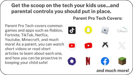 Parent ProTech covers common games and apps.