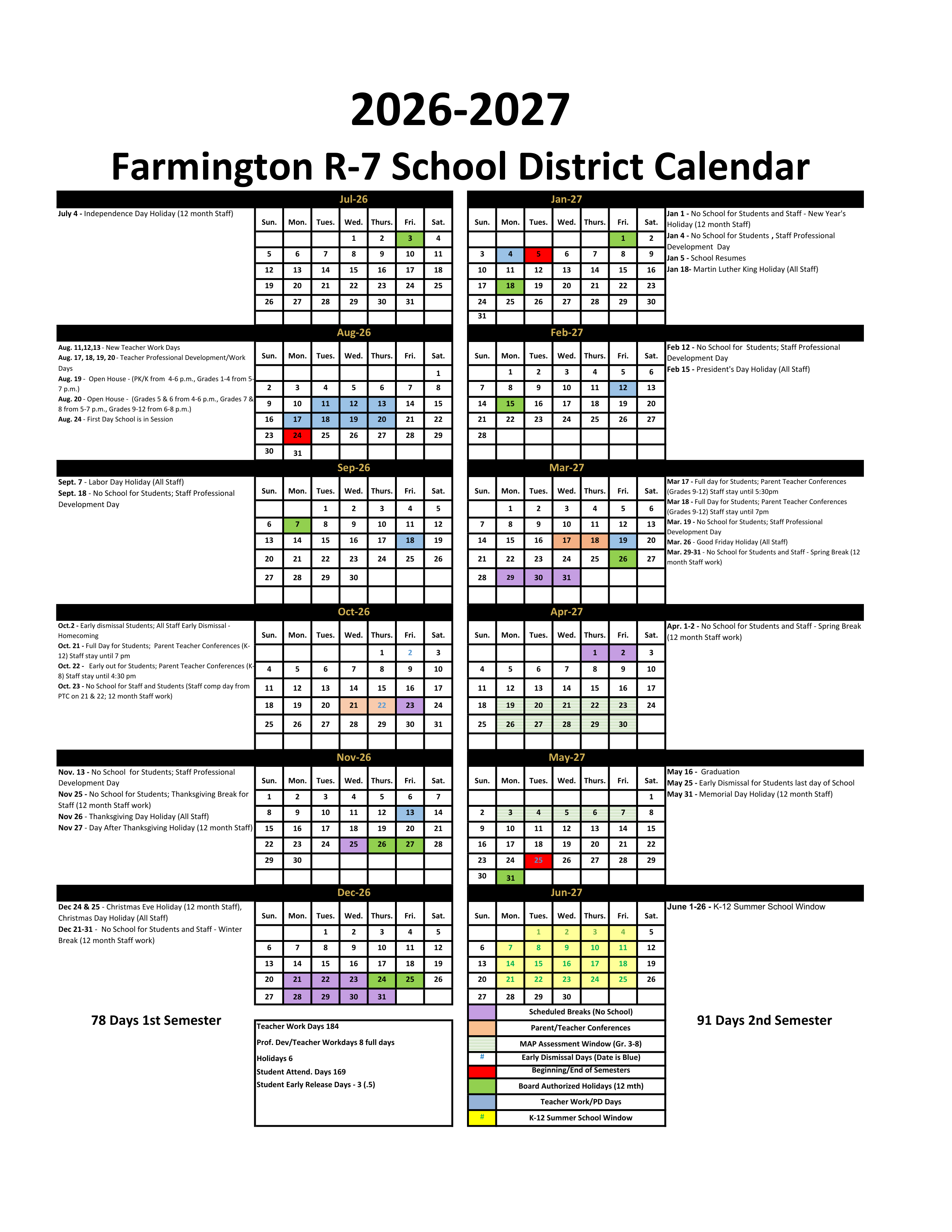 2026-27 District Calendar