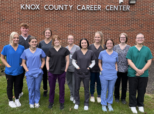 photo of students in scrubs