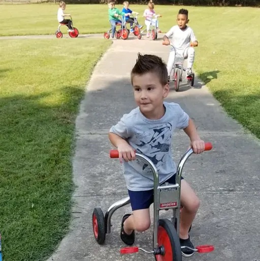 kids riding the bike 