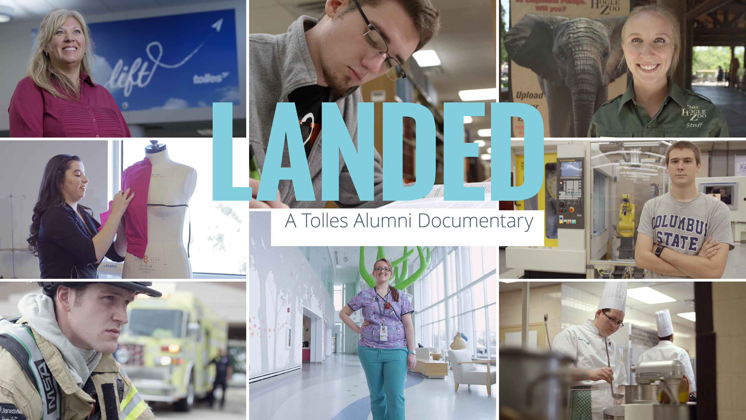 Collage of photos of students and teachers at Landed: A Tolles Alumni Documentary