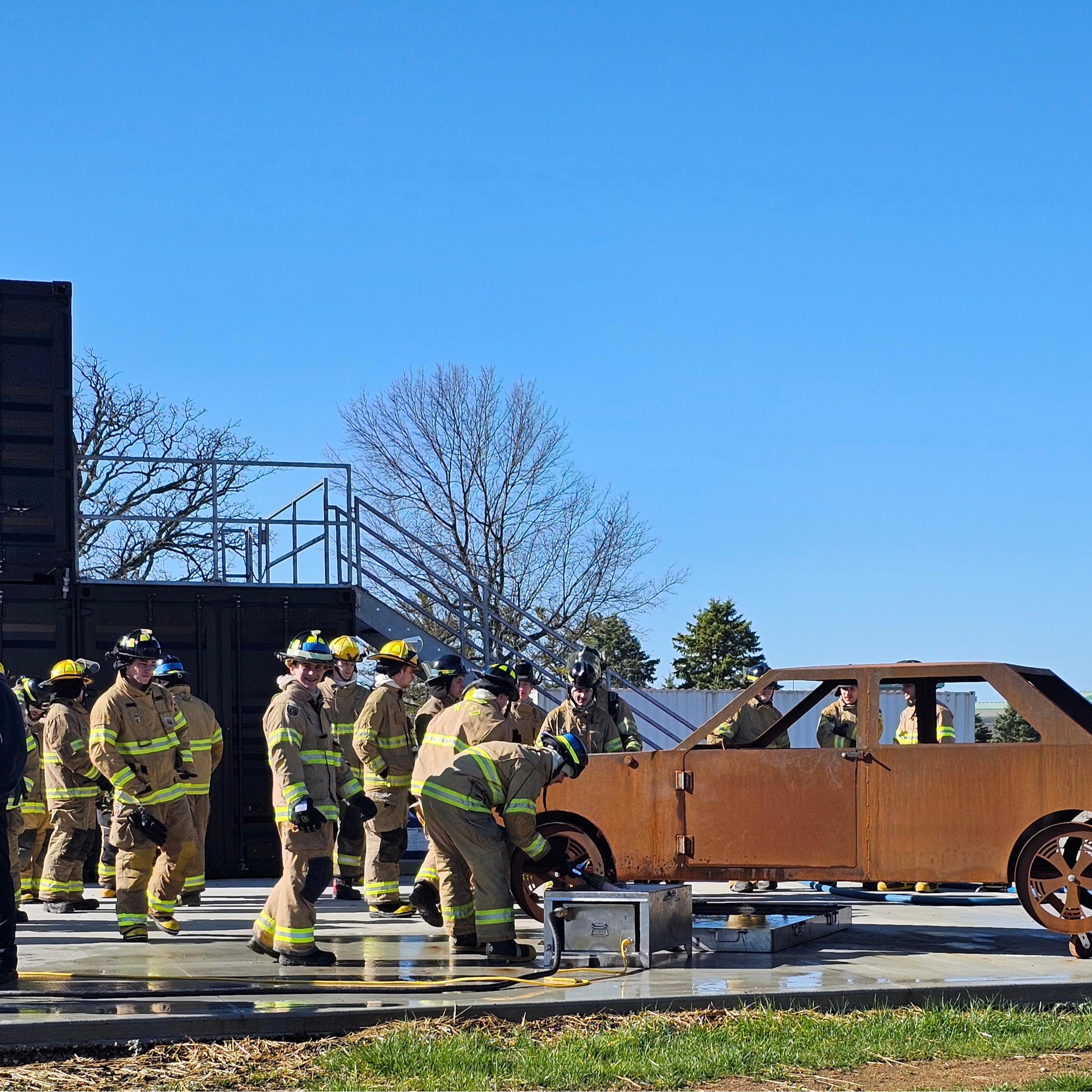 Firefighting Students in action