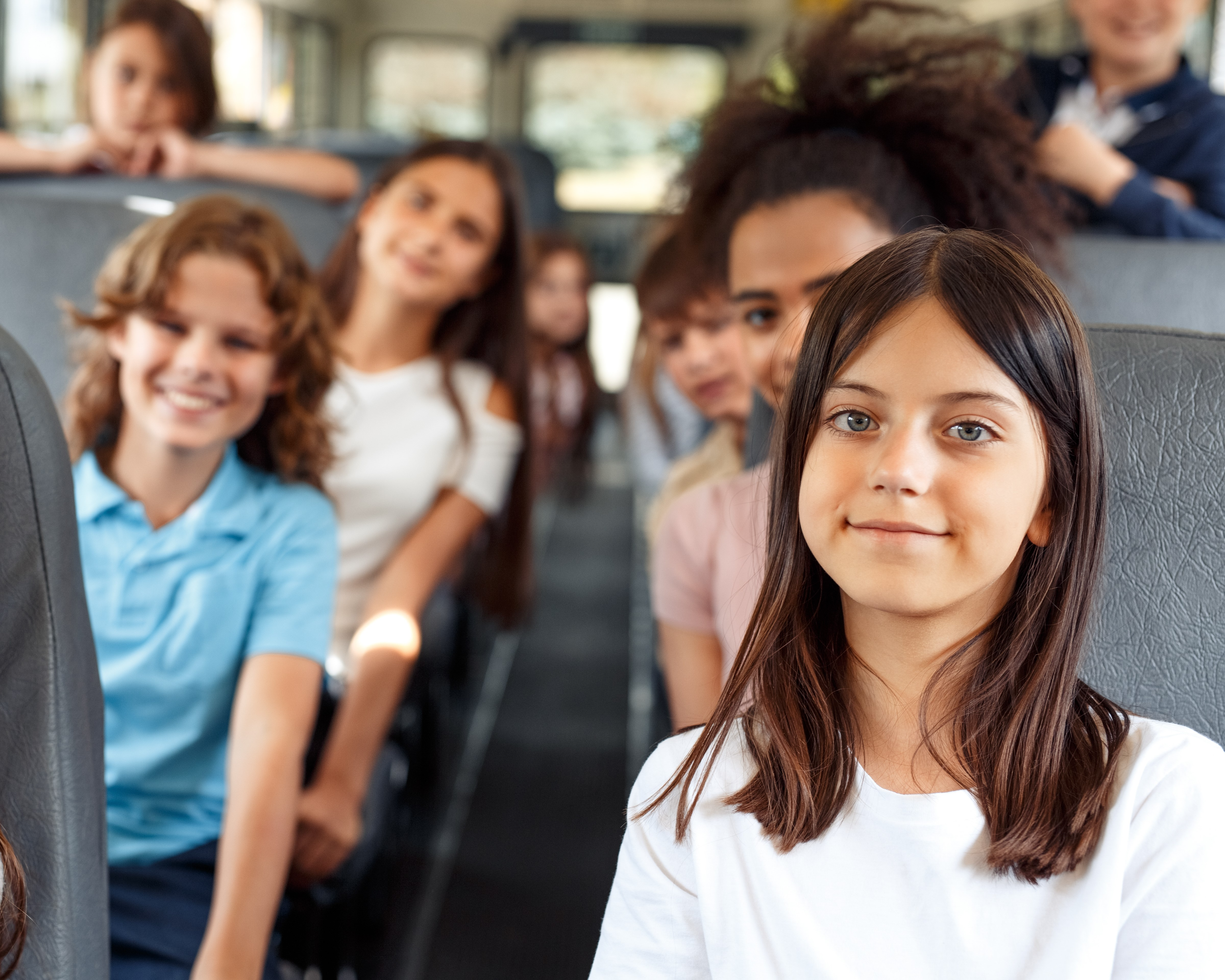 Children inside school bus