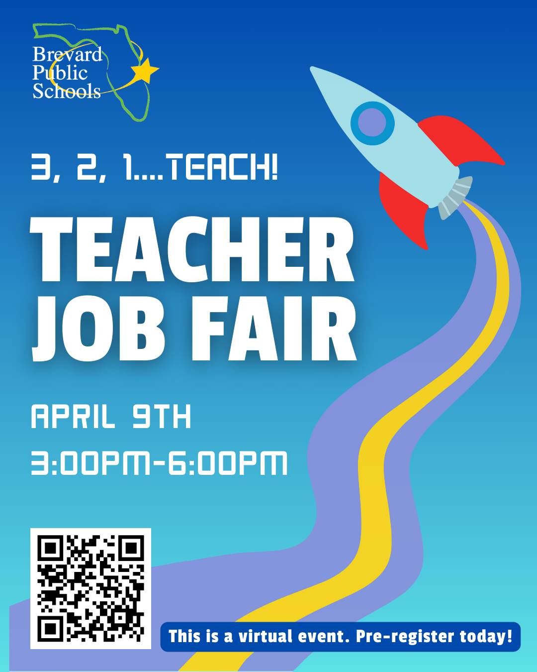 Click to register for the teacher job fair on April 9th. 