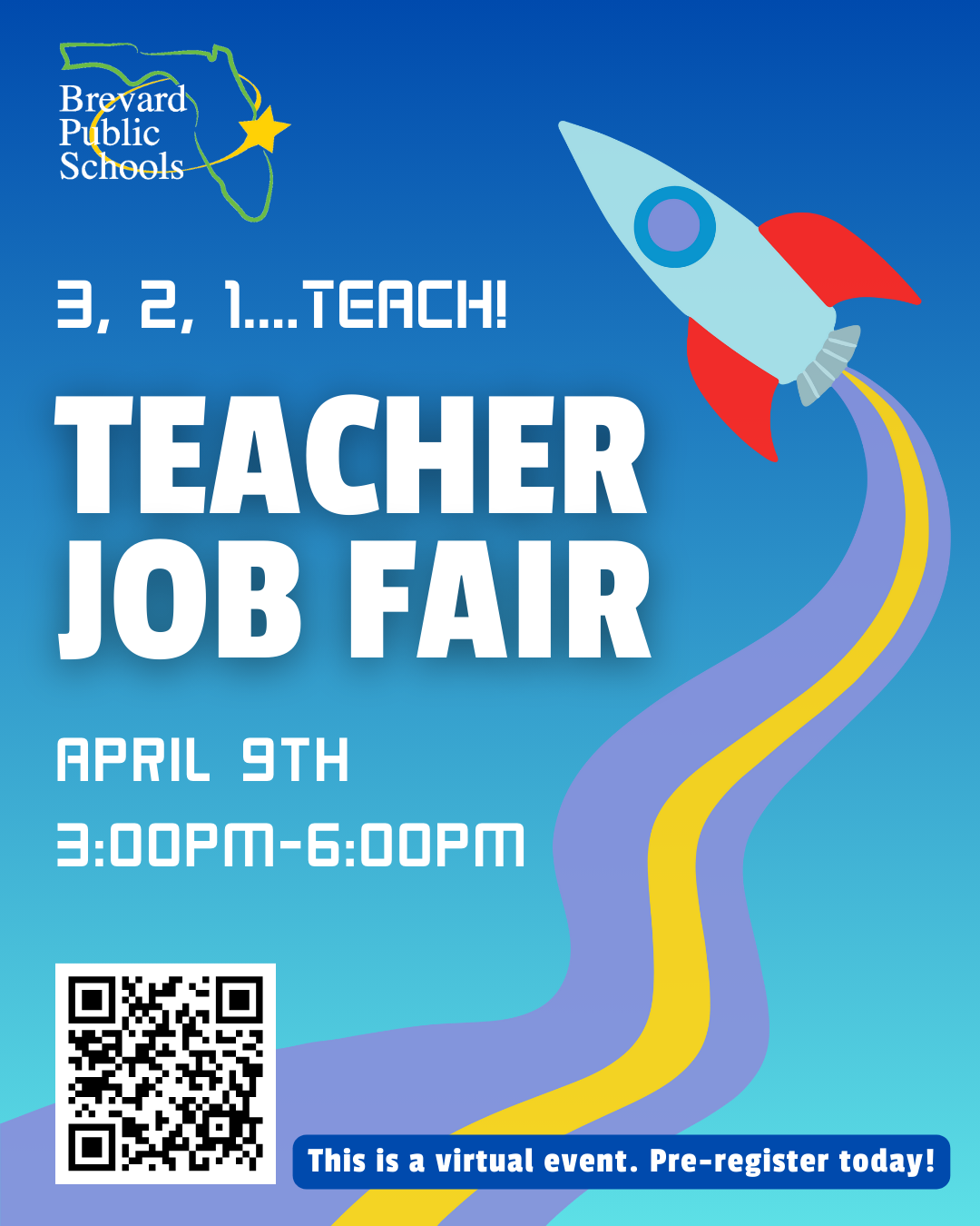 Click to register for the teacher job fair on April 9th. 