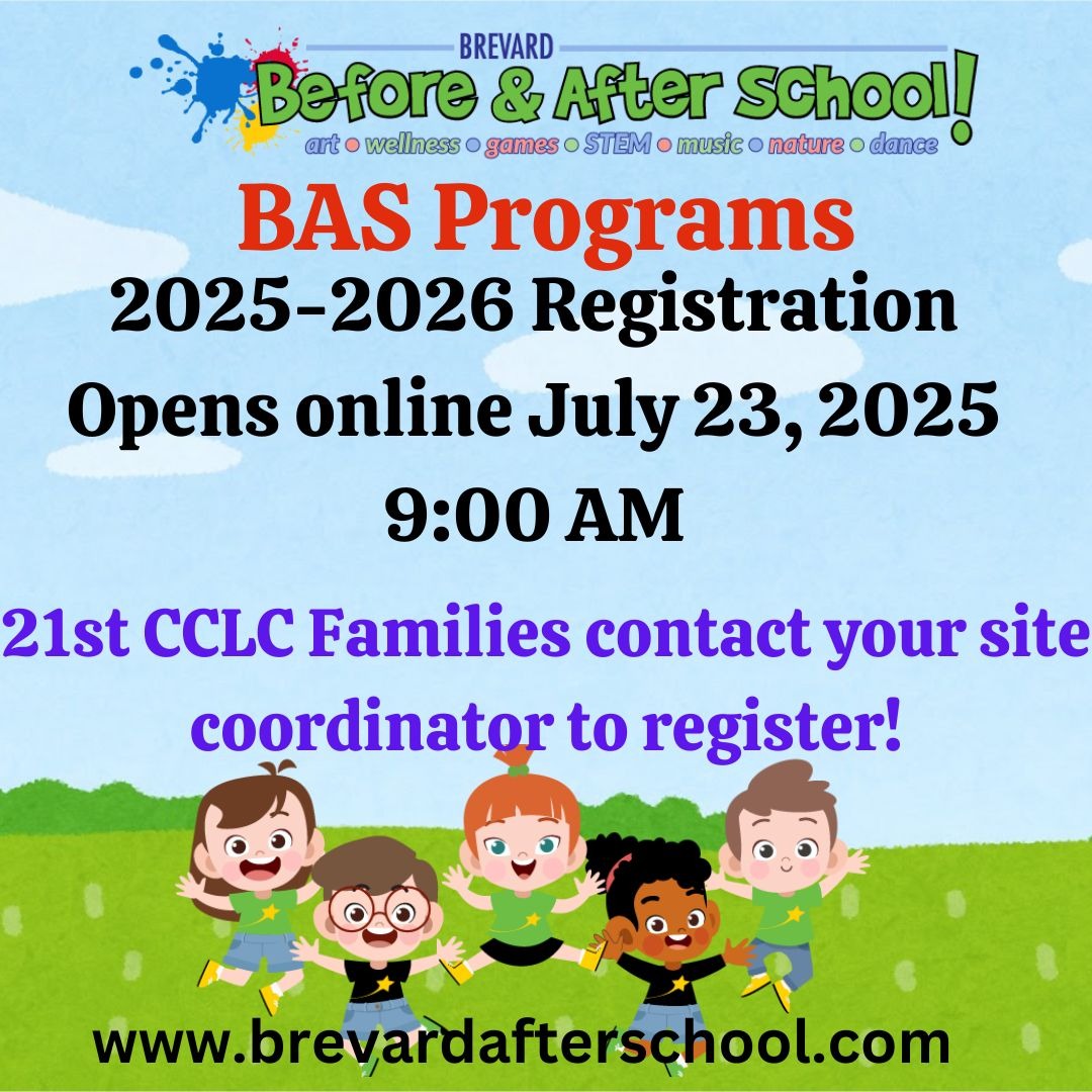 Brevard Before & After School!  Registration Opens online July 23, 2025