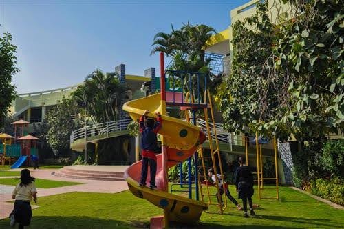students playing on a playground
