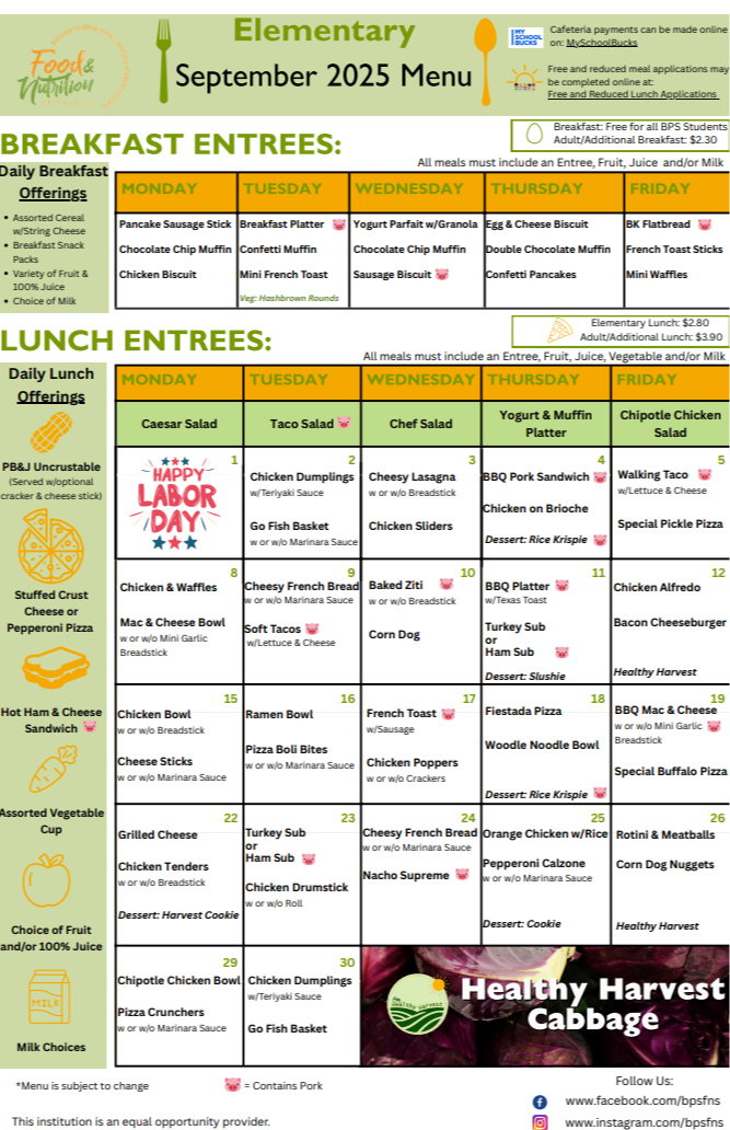 october menu