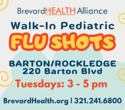 Brevard Health Alliance Walk-In Pediatric Flu Shots Barton/Rockledge 220 Barton Blvd Tuesday 3 to 5 pm. 
