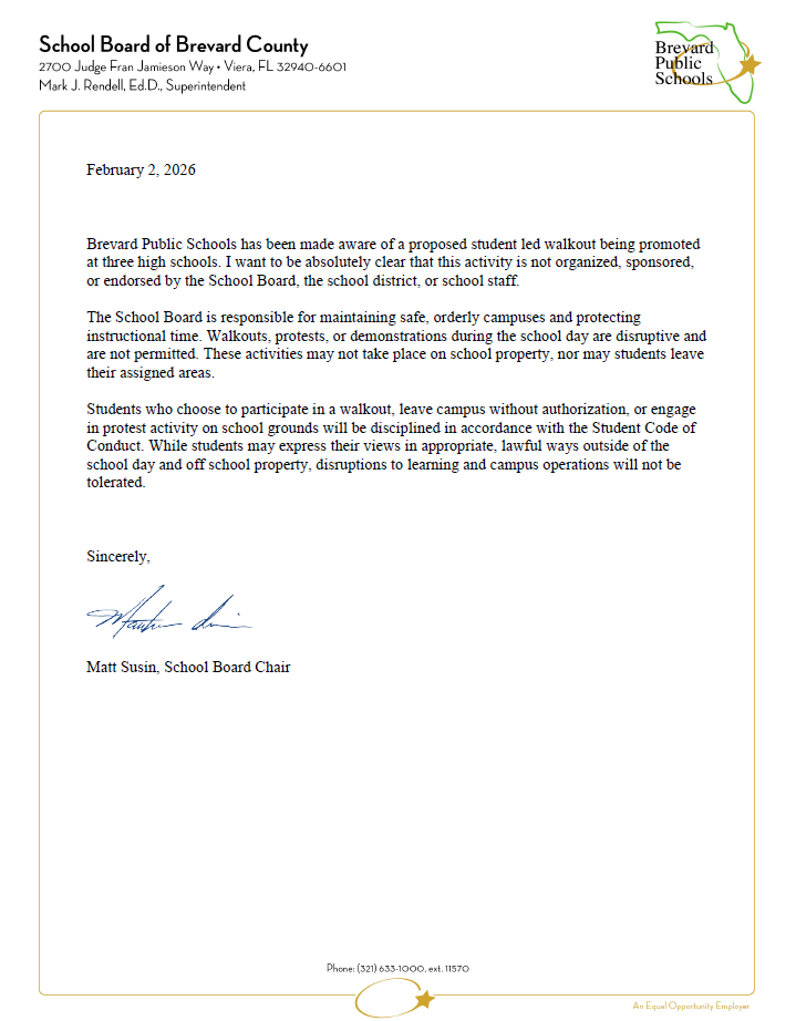 message from school board chair