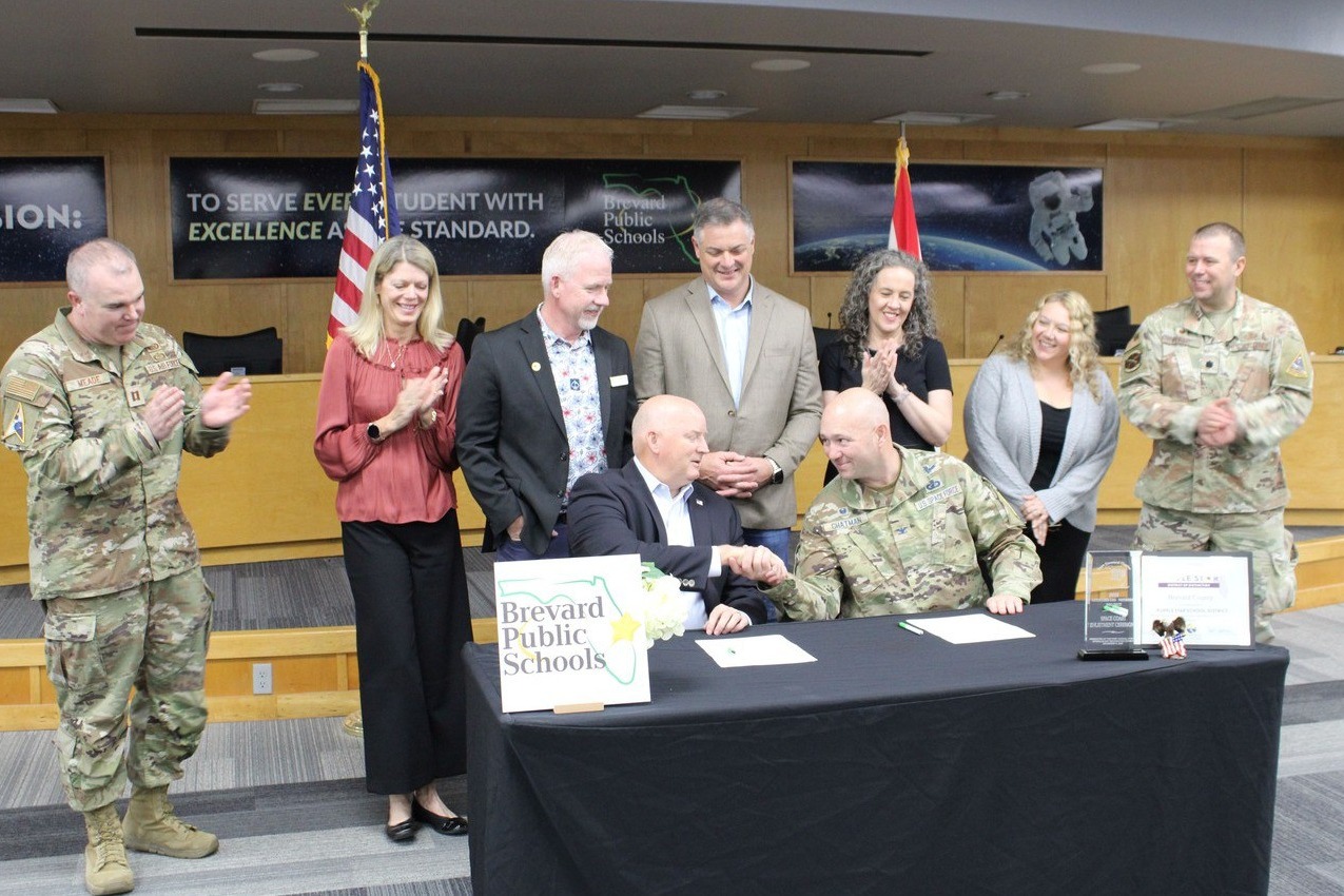 Superintendent Dr. Mark Rendell and SLD 45 Commander Colonel Chatman officially signed an updated Memorandum of Understanding (MOU)