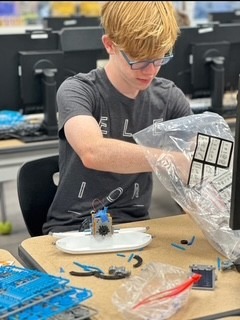 Student working STEM project