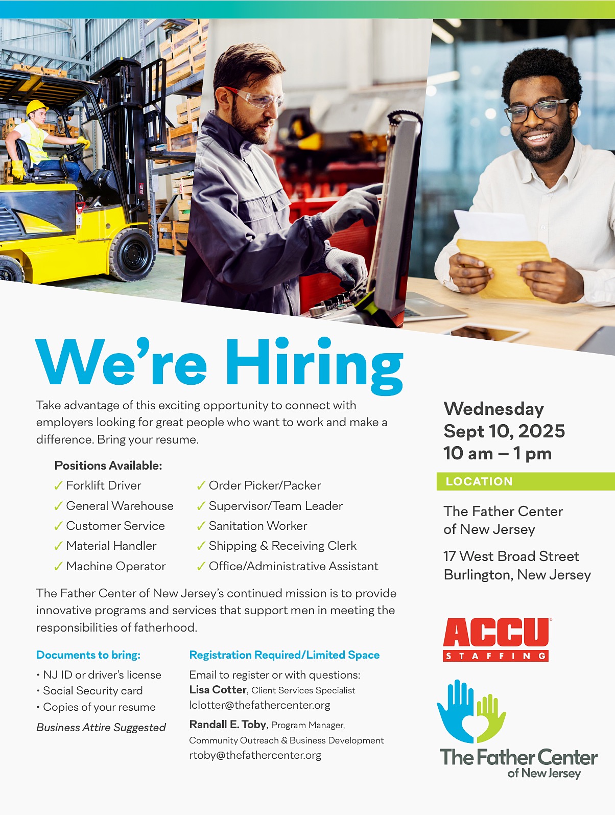 Father's Center Hiring Event