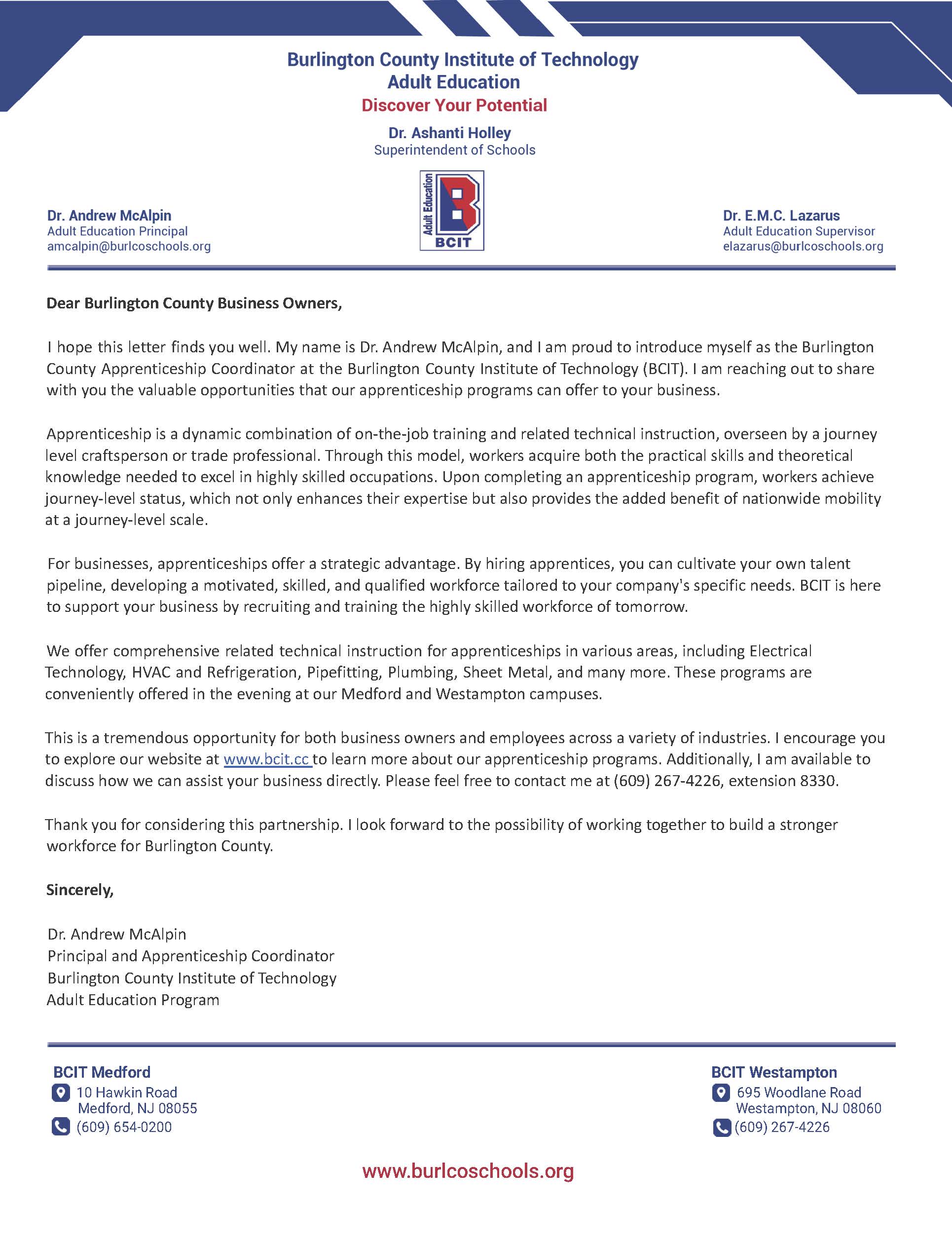 Apprenticeship Letter