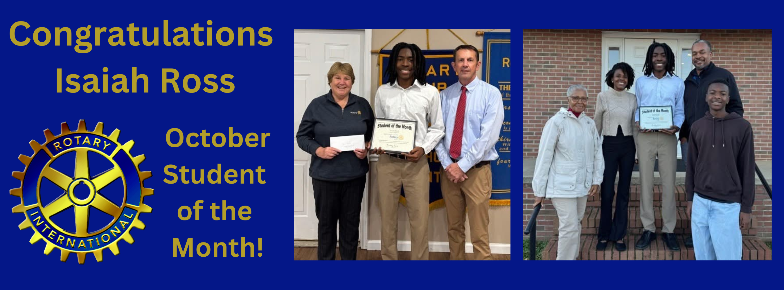 October Rotary Student of the Month