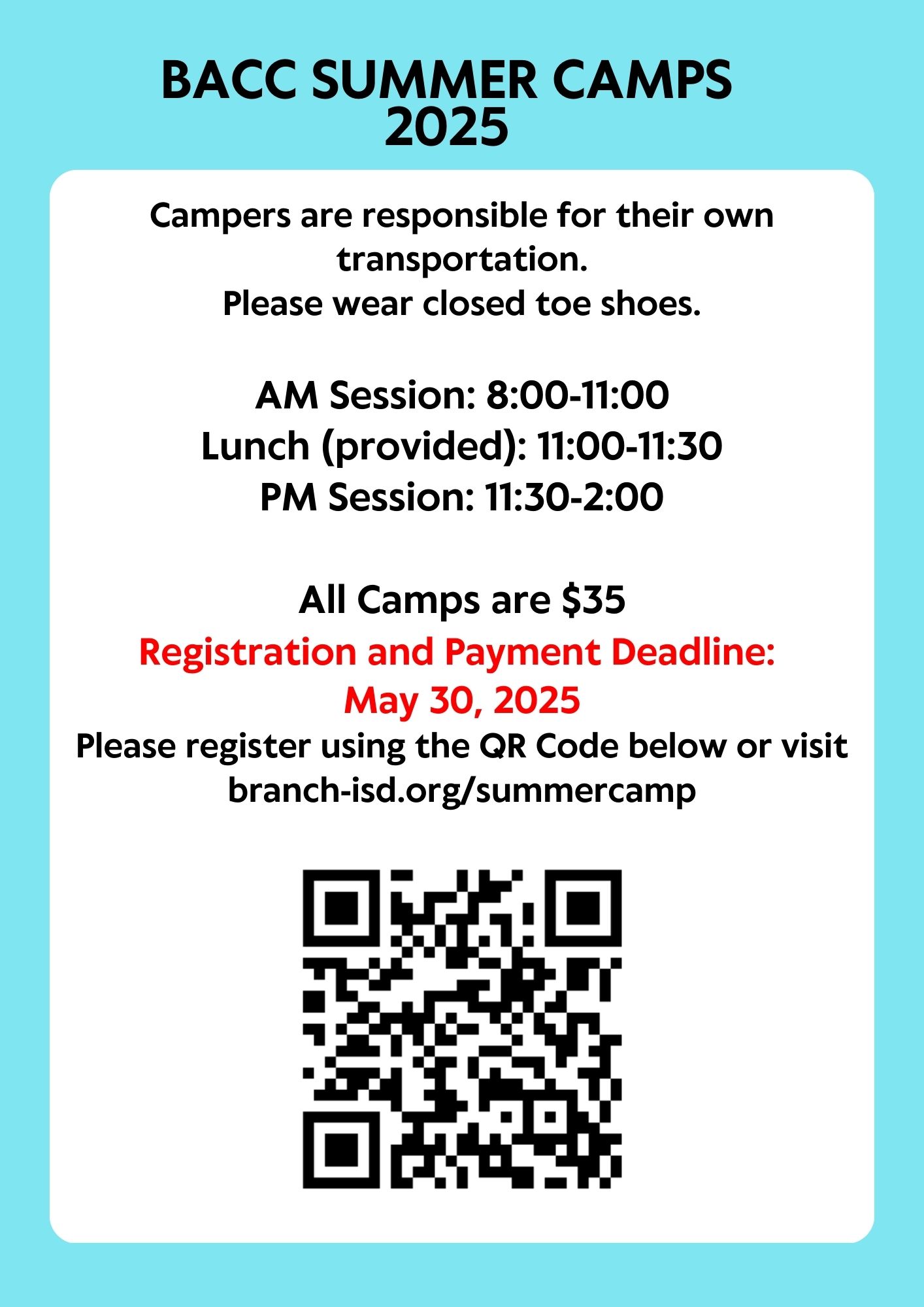 BACC Summer Camp Information