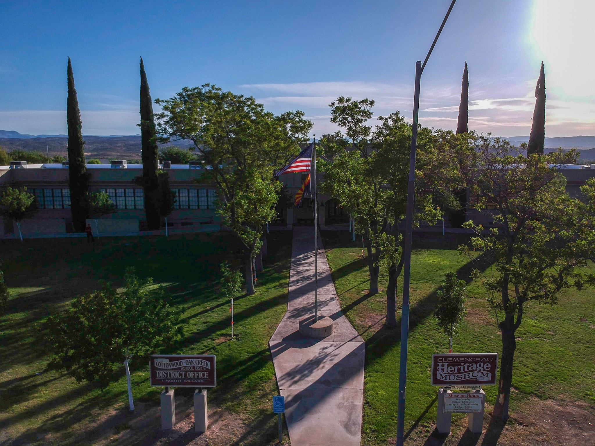 drone photo of district office