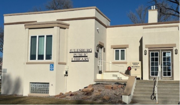 outside view of the Julesburg library building