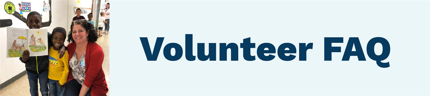 banner that says volunteer FAQ