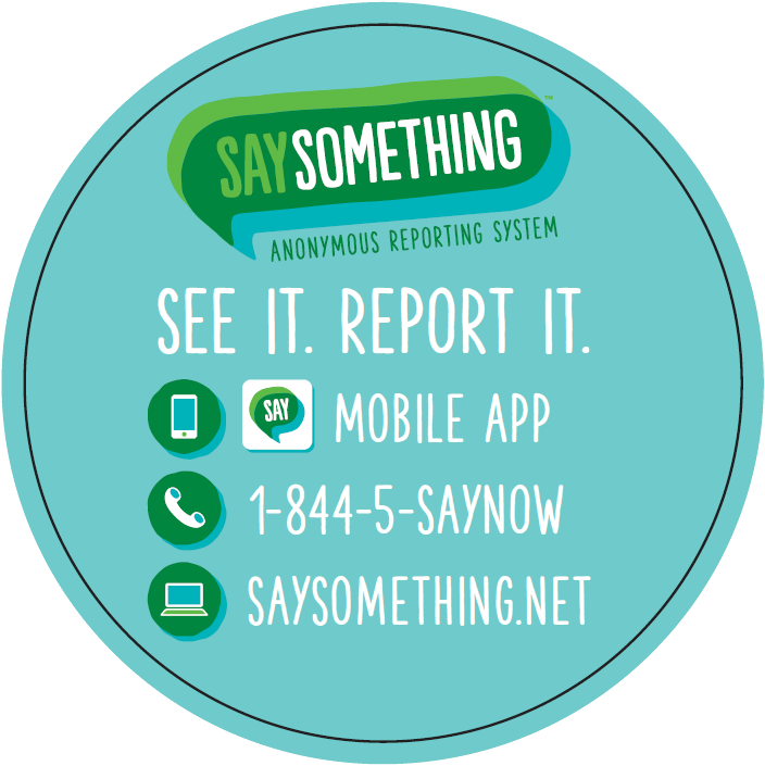 say something logo and phone number