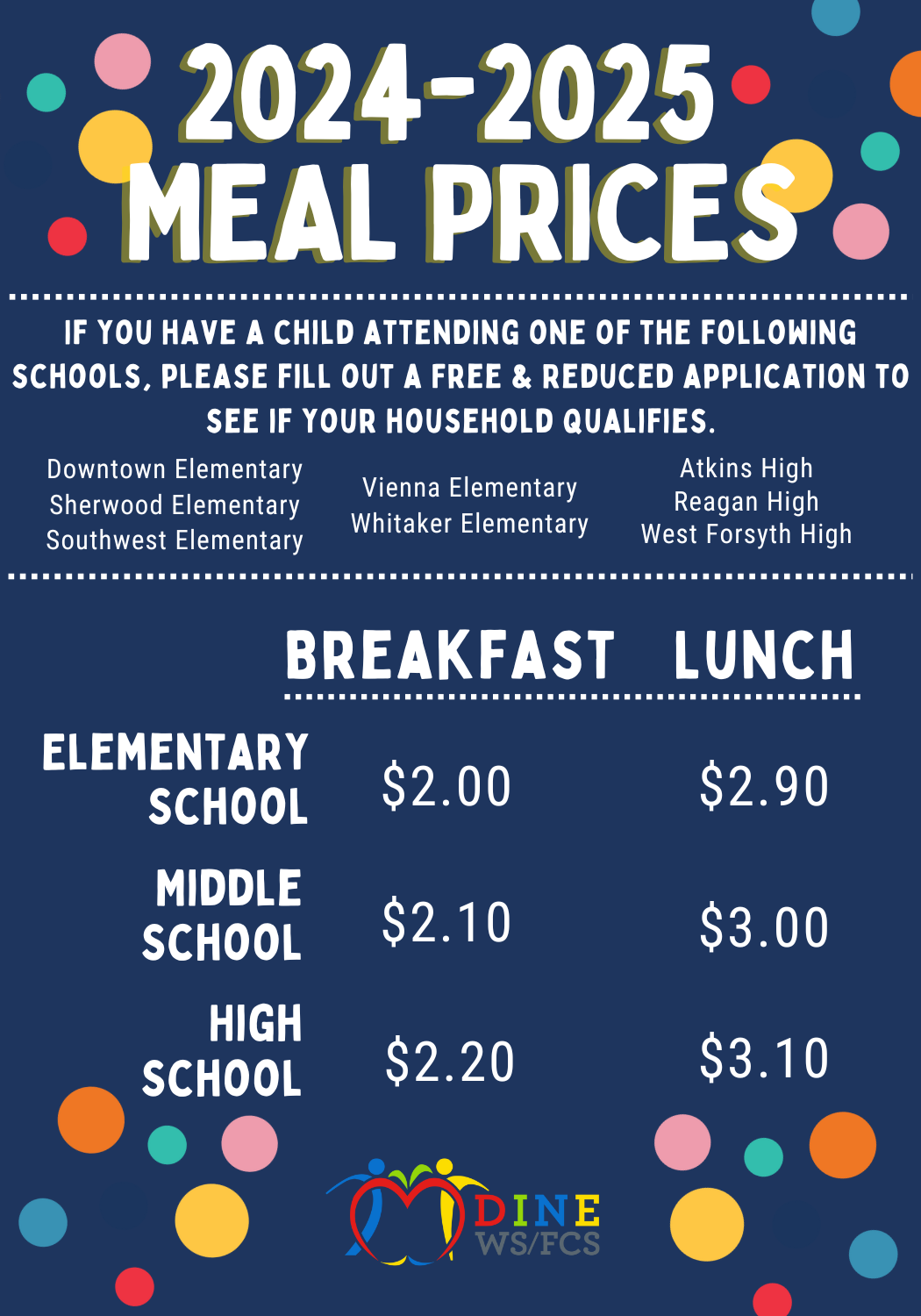 24-25 meal prices