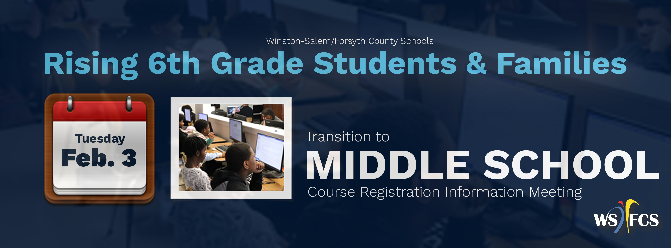 middle school registration info banner english