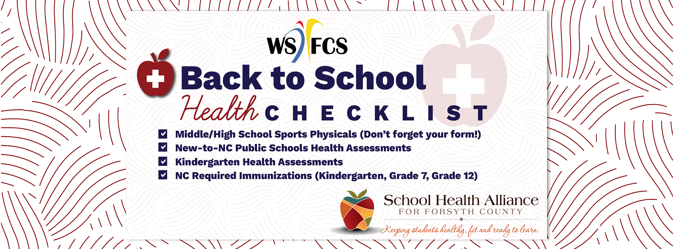 Back to school Health Checklist banner graphic
