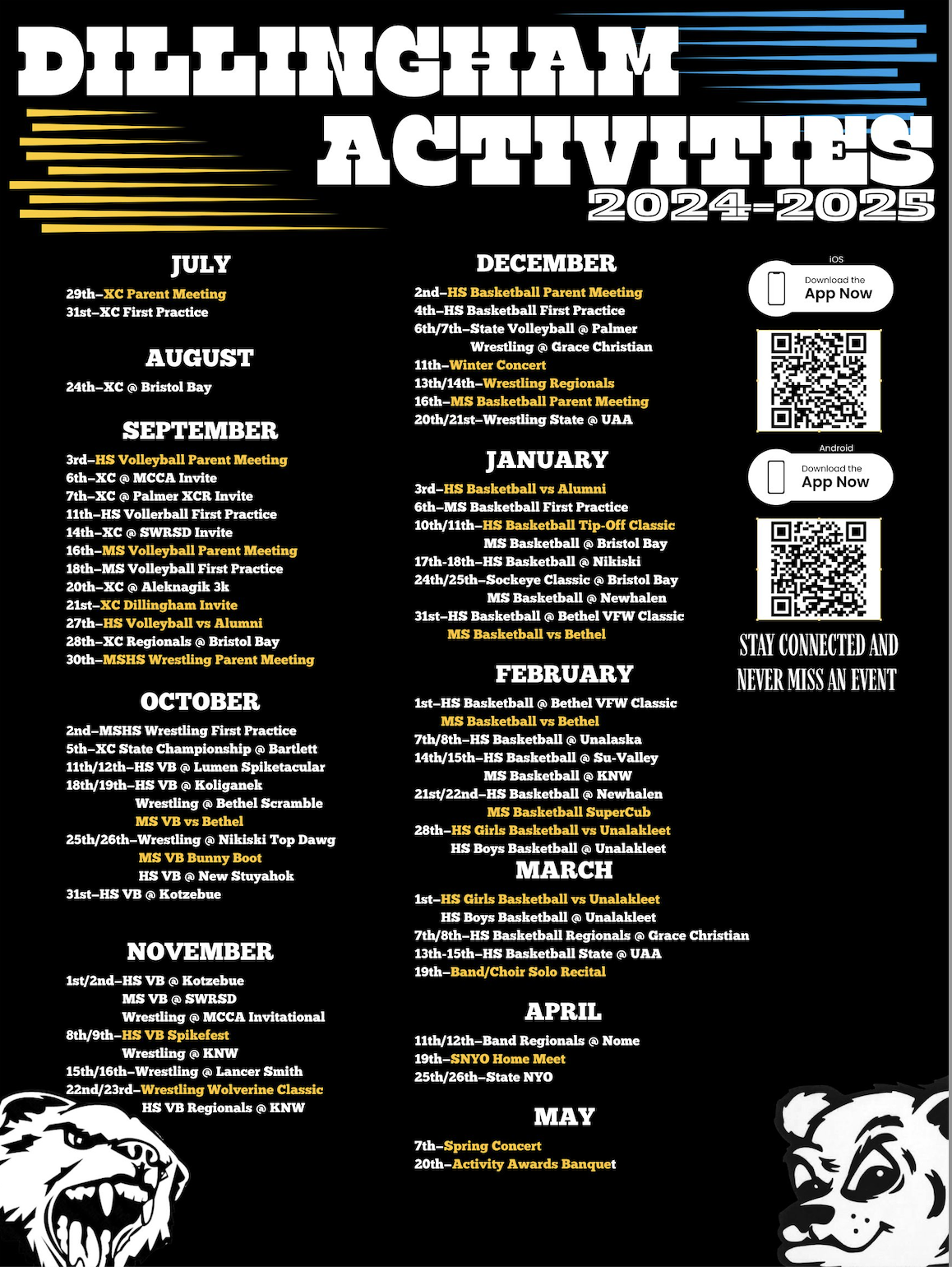 activites calendar