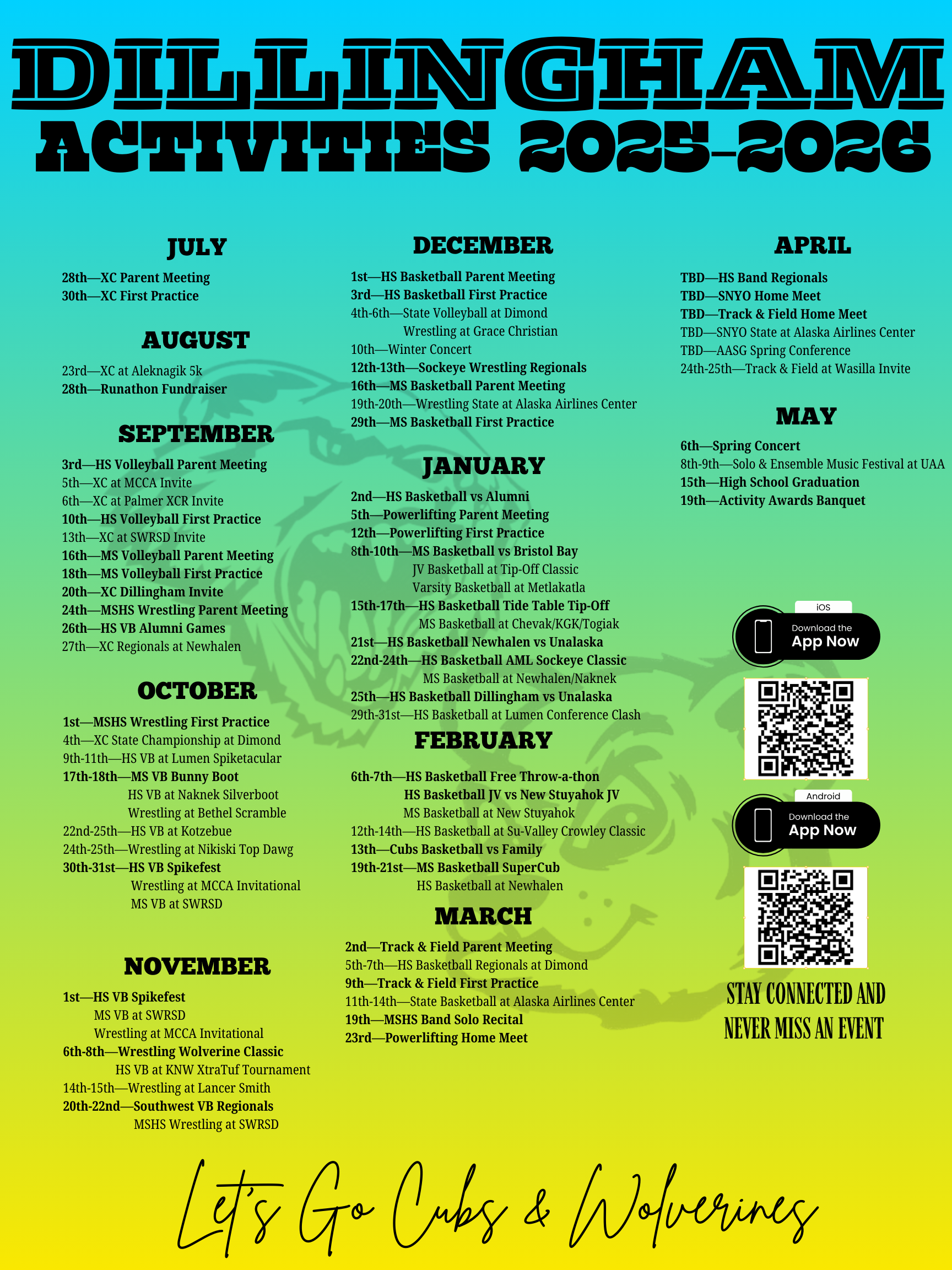 activites calendar