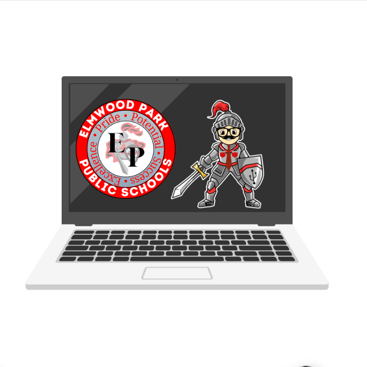 Laptop with crusader logos