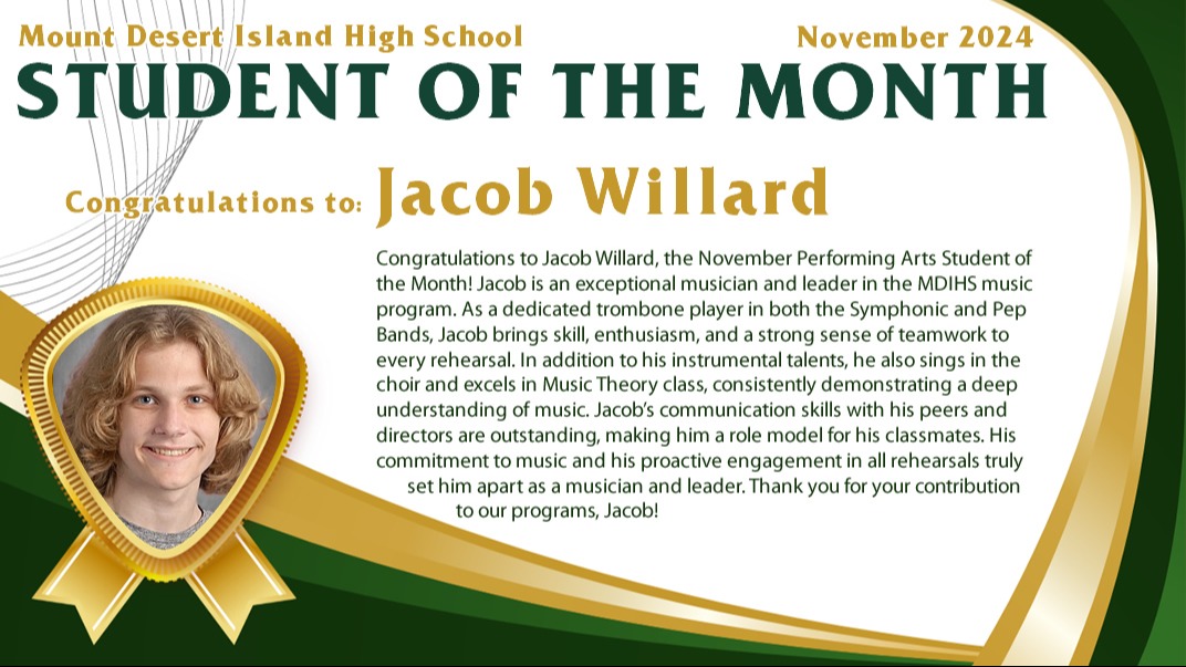 Jacob Willard - Student of the Month