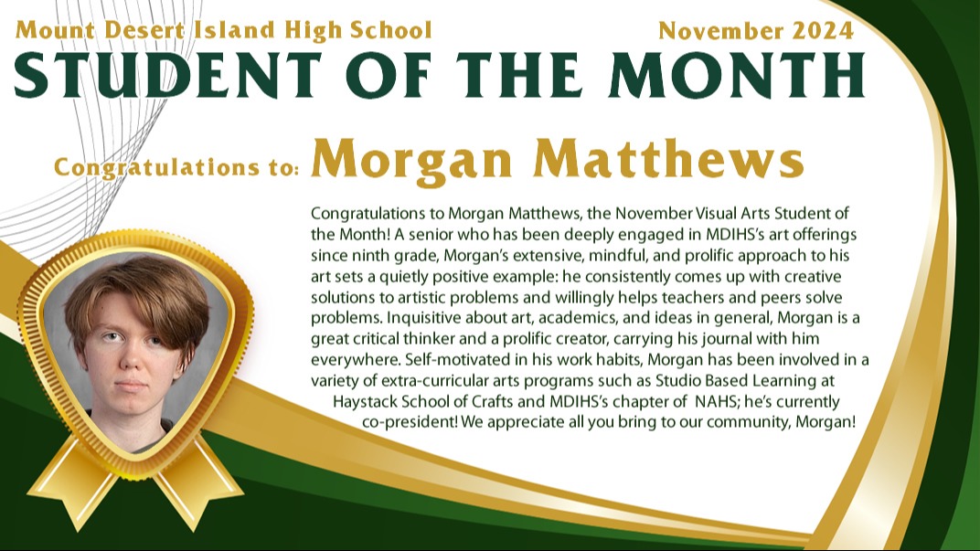 Morgan Matthews - Student of the Month