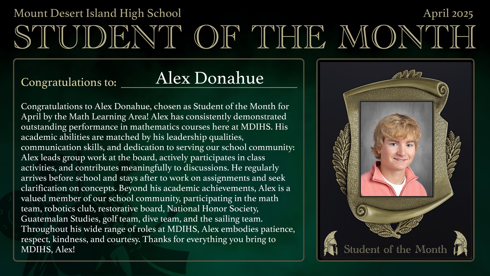 Student of the Month