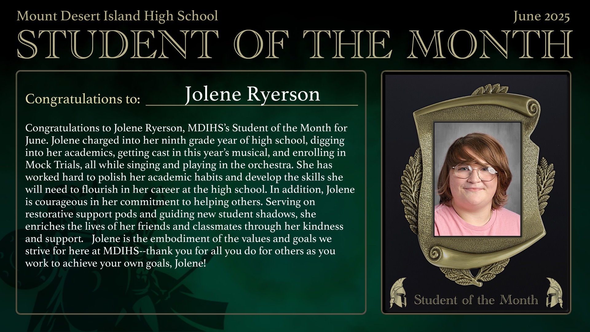 Student of the Month