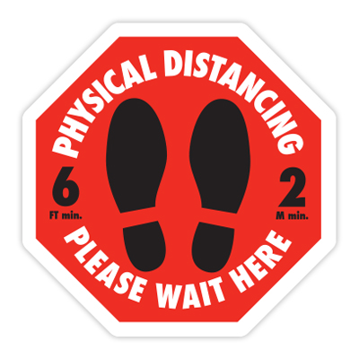 PHYSICAL DISTANCING - PLEASE WAITH HERE