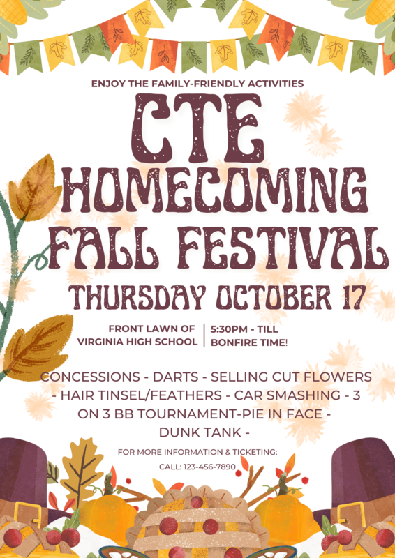 CTE Fall Festival on Oct. 17th at VHS at 5:30pm