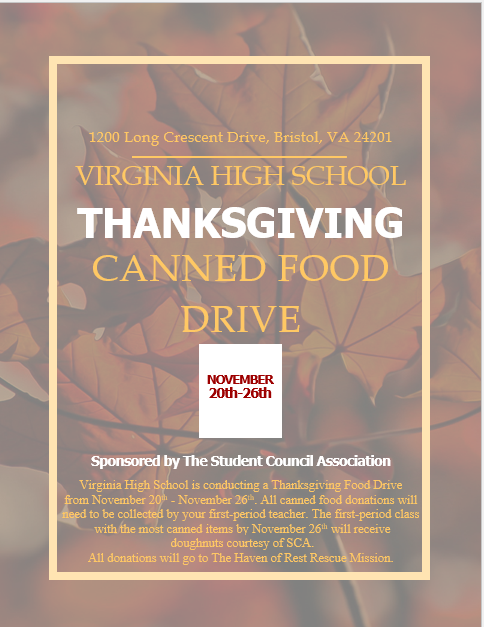 VHS Canned Food Drive