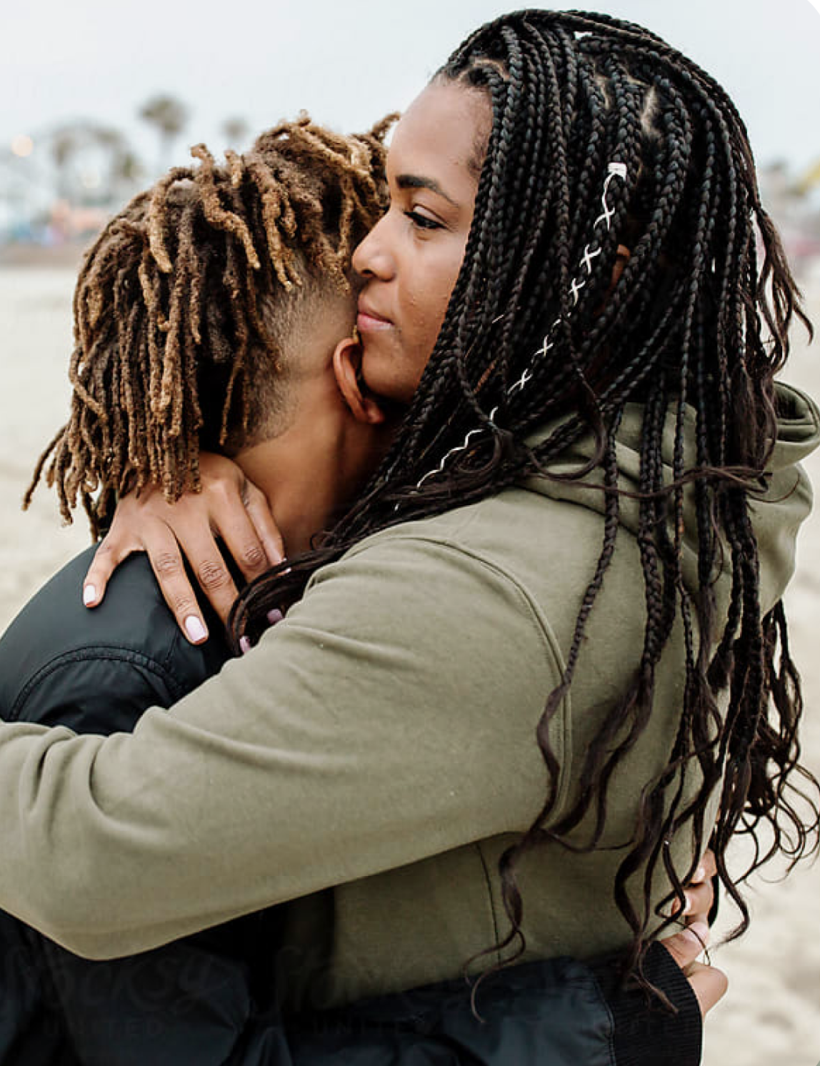 two people hugging