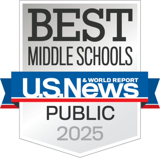 US News 2025 Middle School Recognition Banner