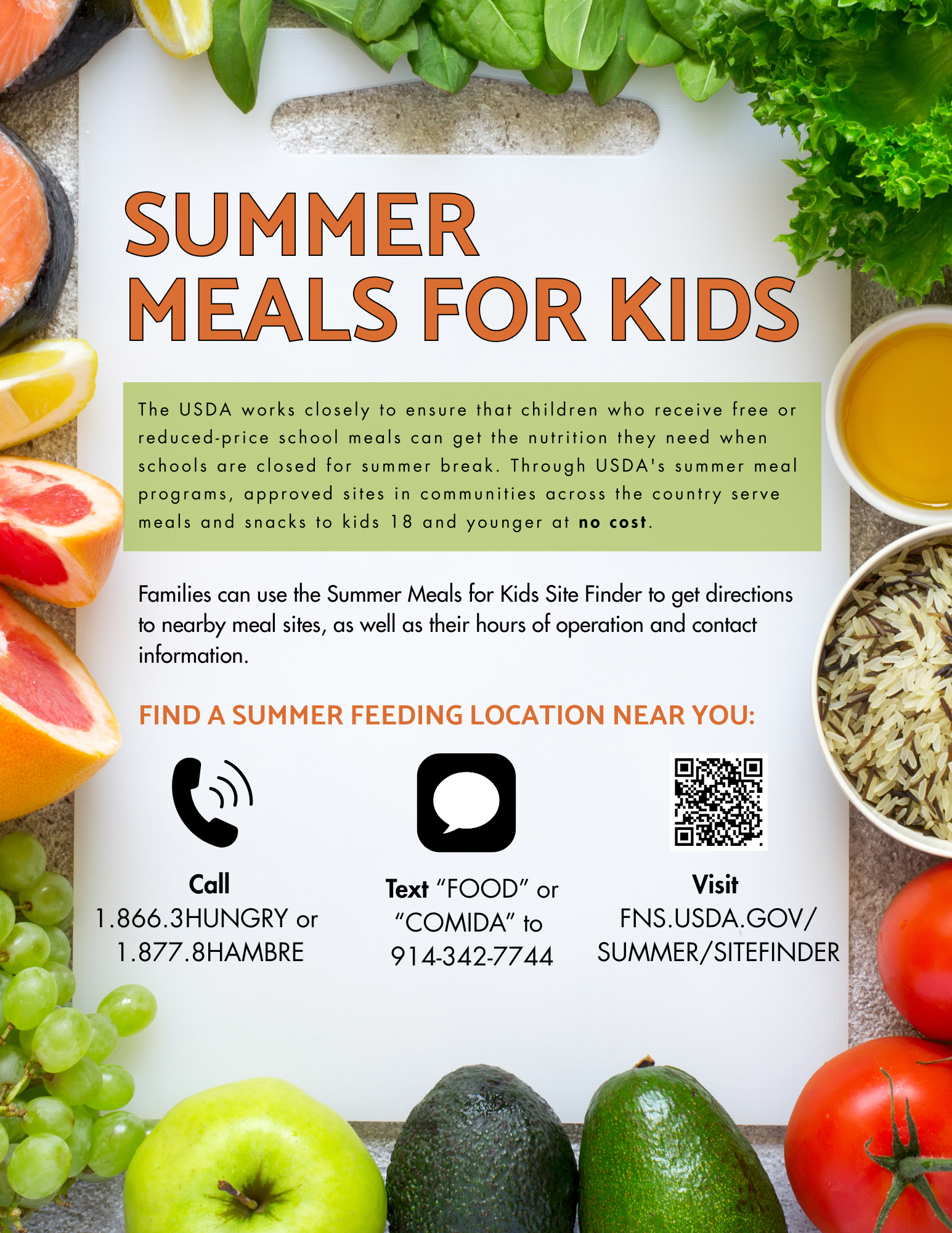 Summer Meals for kids