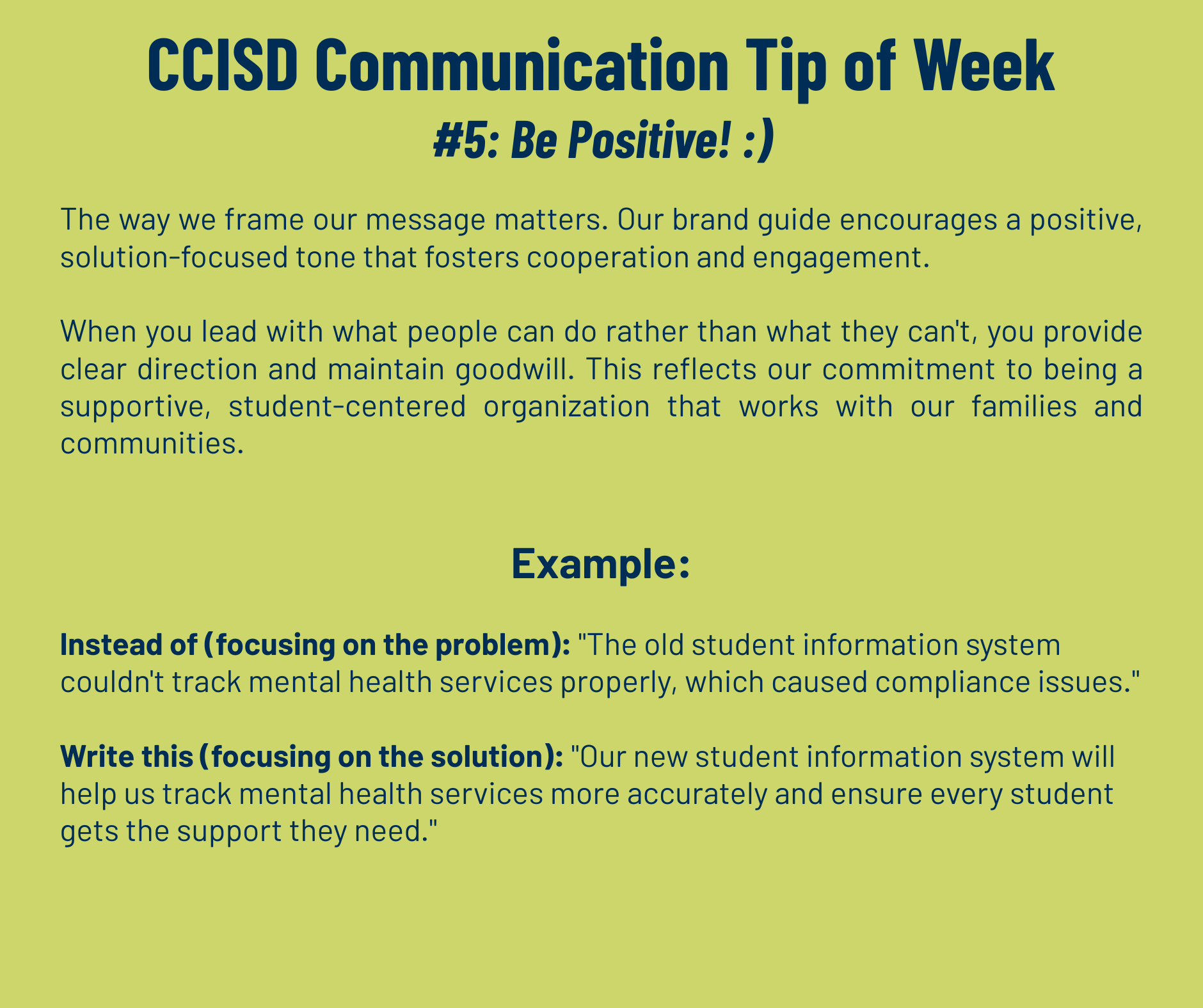 Communication Tip of the Week #5: Be Positive! 