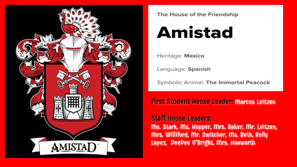 Description of Amistad house and a picture of the crest