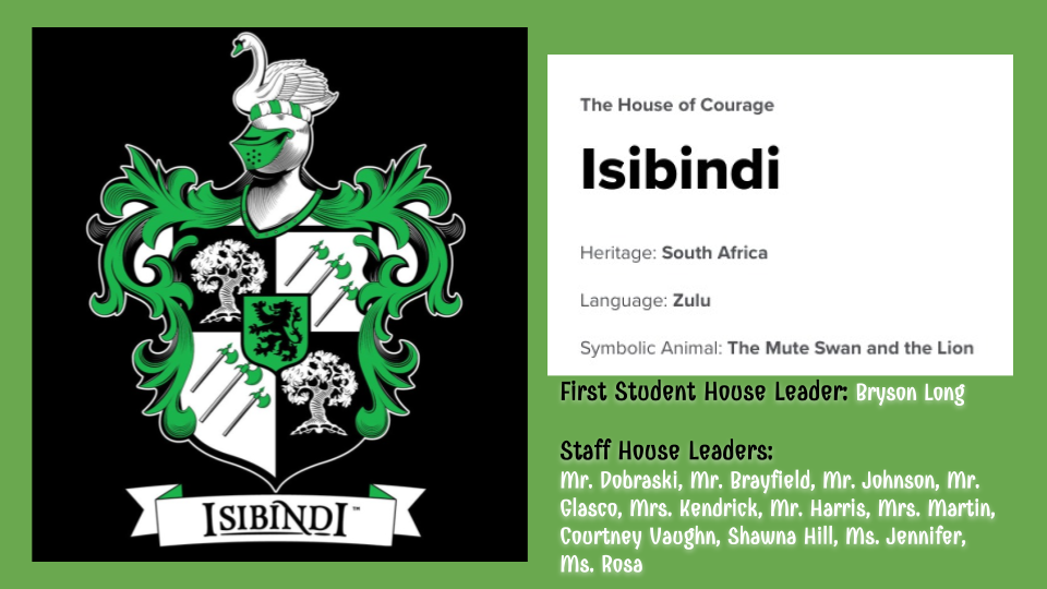 Description of Isibindi house and a picture of the crest