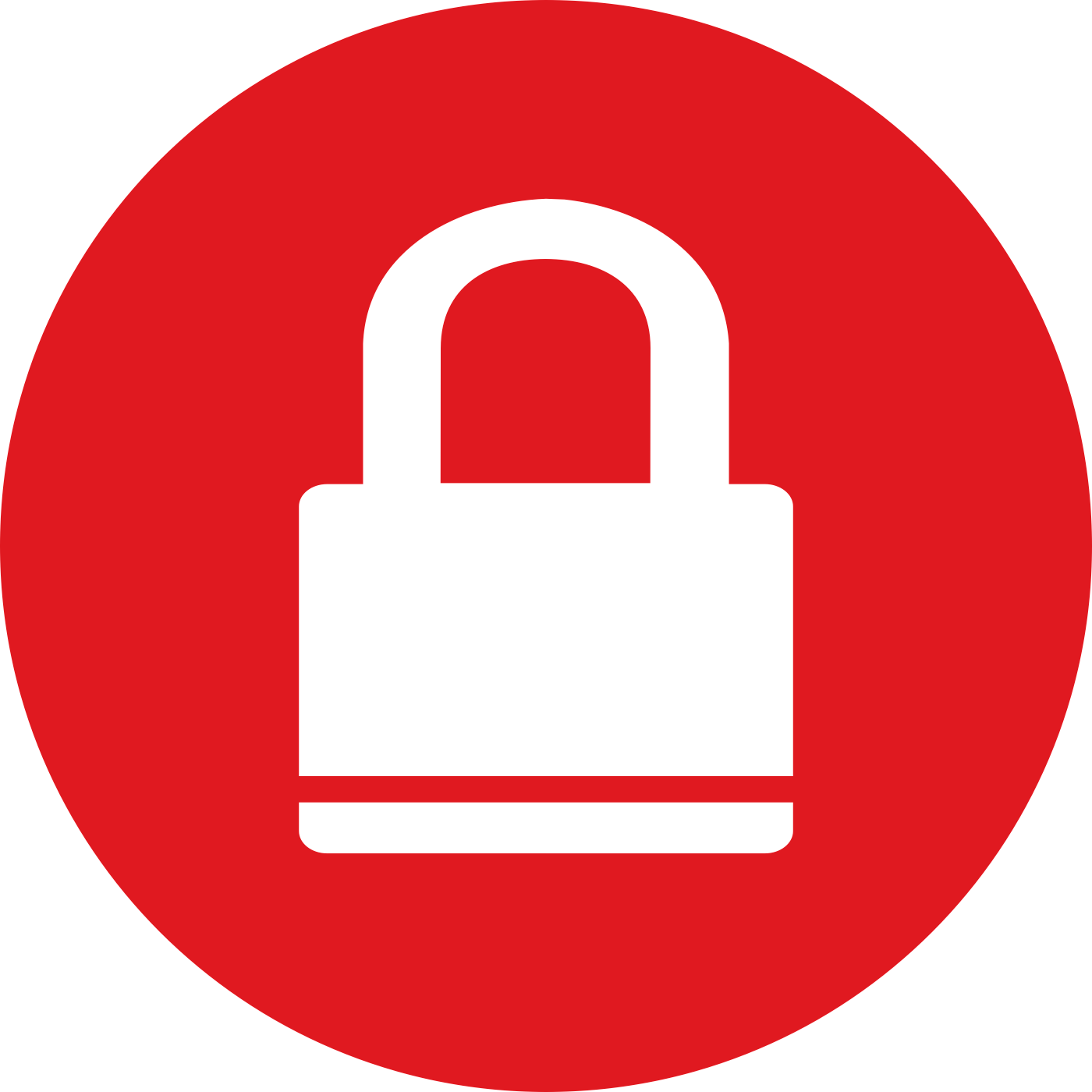 lock over red background