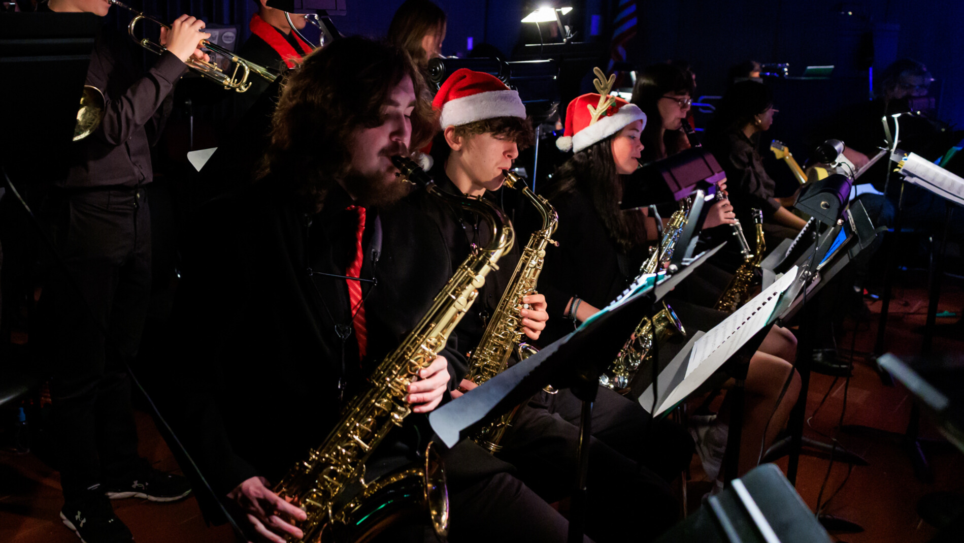 Students in the Burncoat Arts Program perform during the annual holiday show.