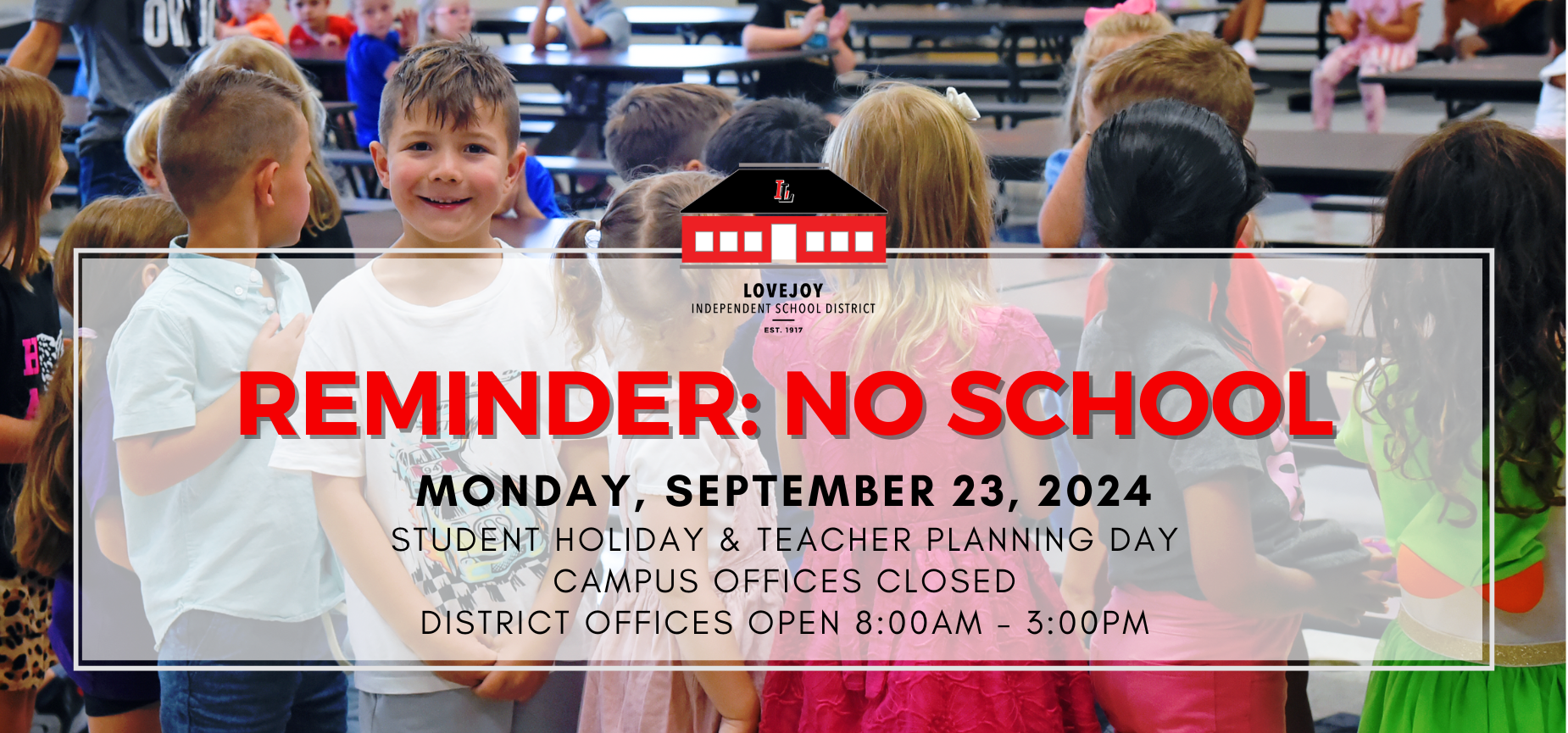 Reminder No School September 23rd, 2024